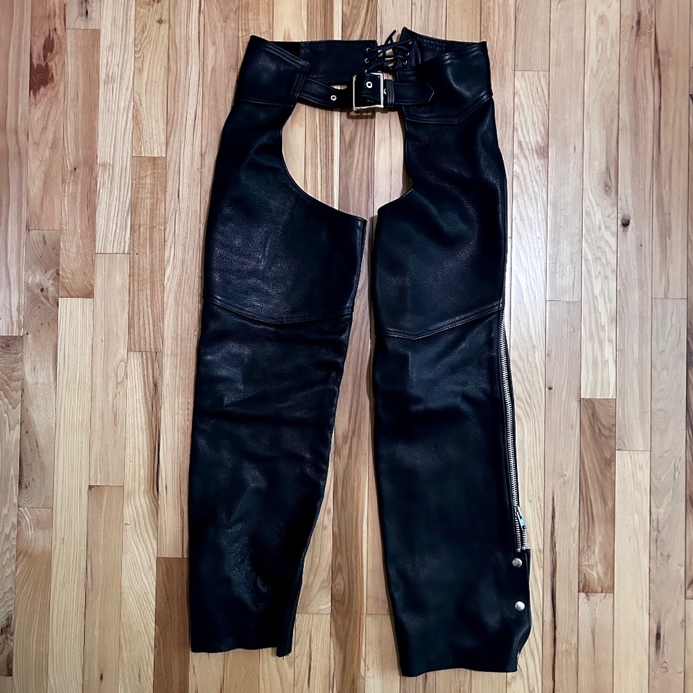 Leather Motorcycle Chaps - Large - VG Condition - SALE